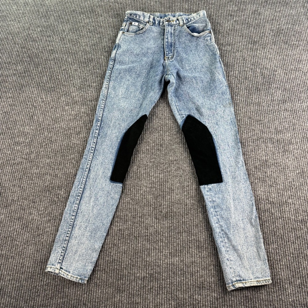 Vintage Millers Riding Jeans Women 28 Blue Denim Suede Knee Patch Equestrian